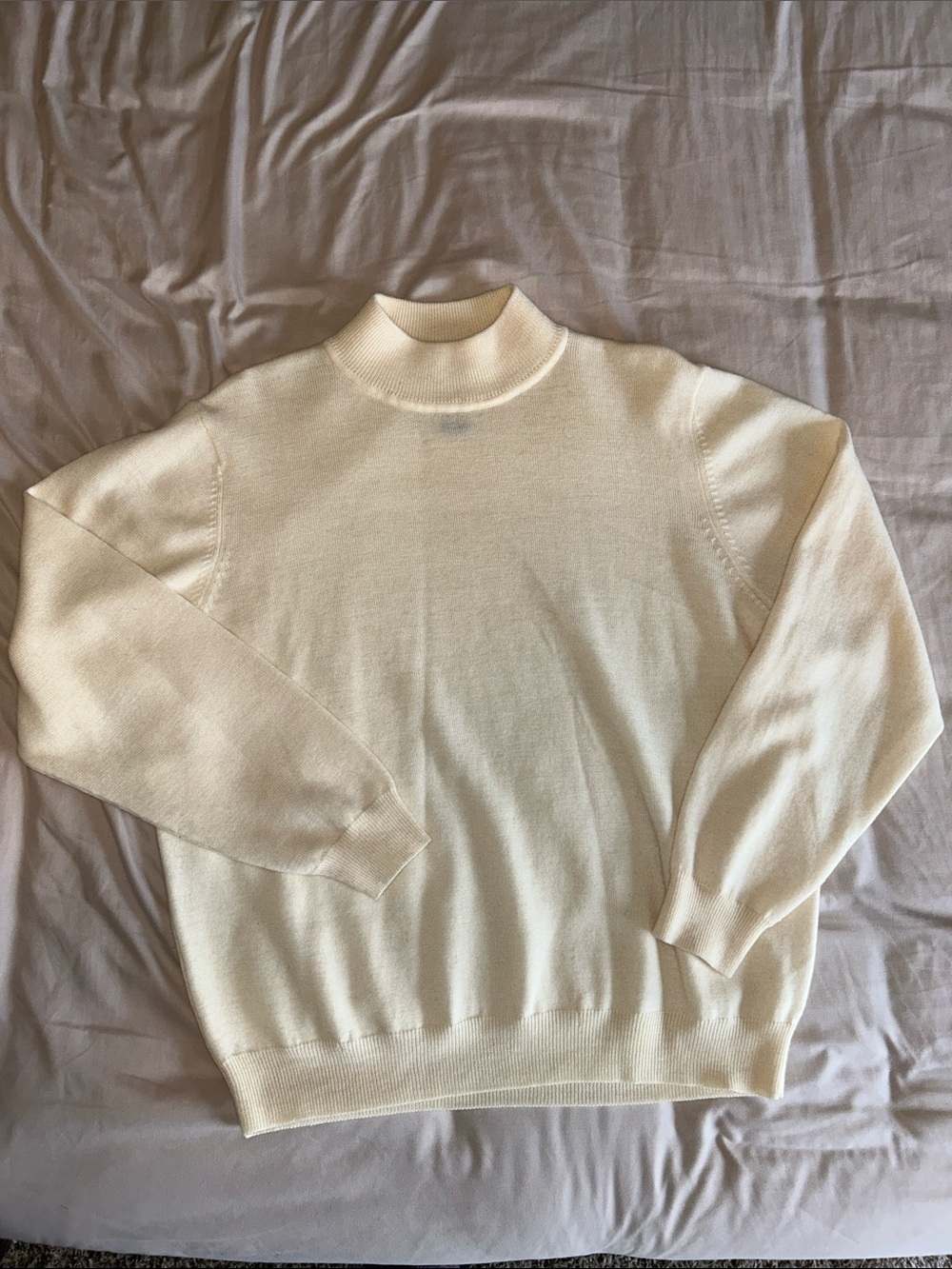 Charter Club Classics Cream Mock Neck Sweater Merino Wool Women’s XL